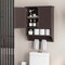 Costway Bathroom Wall Mounted Medicine Cabinet with Louvered Doors & Towel Bar Espresso/Grey/White/Black